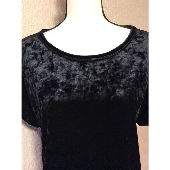 Gap Women's Crushed Velvet Velour Top Shirt Whimsigoth Black Medium Tall New - Picture 4 of 13
